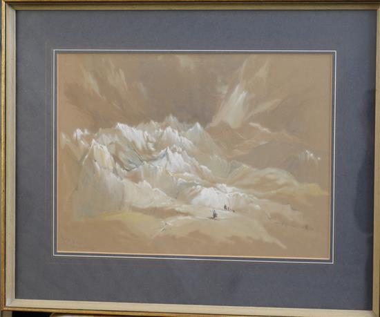Attributed to Thomas Richardson Mer de glace, Chamouni 1837 10 x 14in.